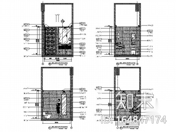 [江苏]精装写字楼员工食堂室内装修施工图（含效果）cad施工图下载【ID:164847174】