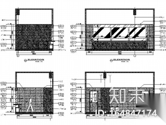 [江苏]精装写字楼员工食堂室内装修施工图（含效果）cad施工图下载【ID:164847174】