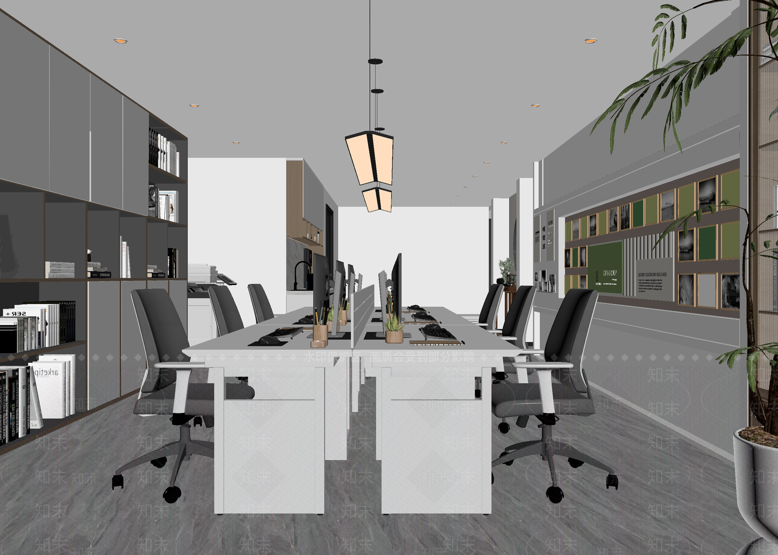 新中式办公区3D模型下载【ID:1214781841】