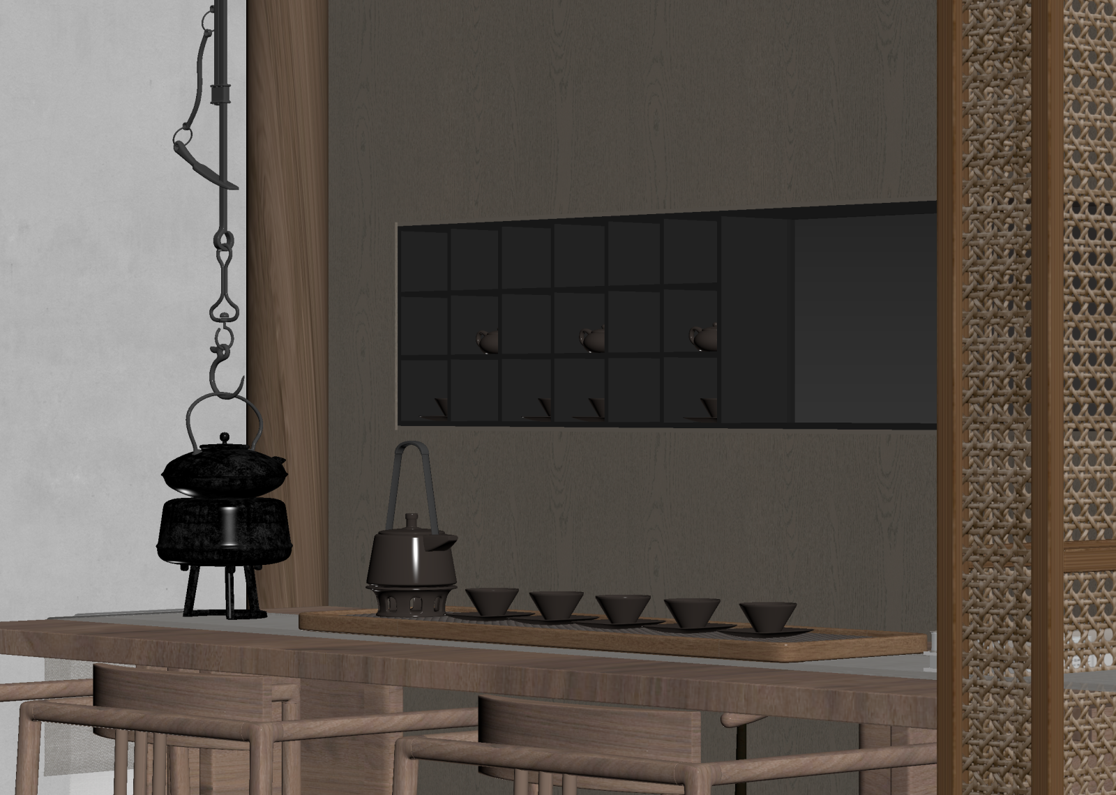 新中式茶馆3D模型下载【ID:1214699039】