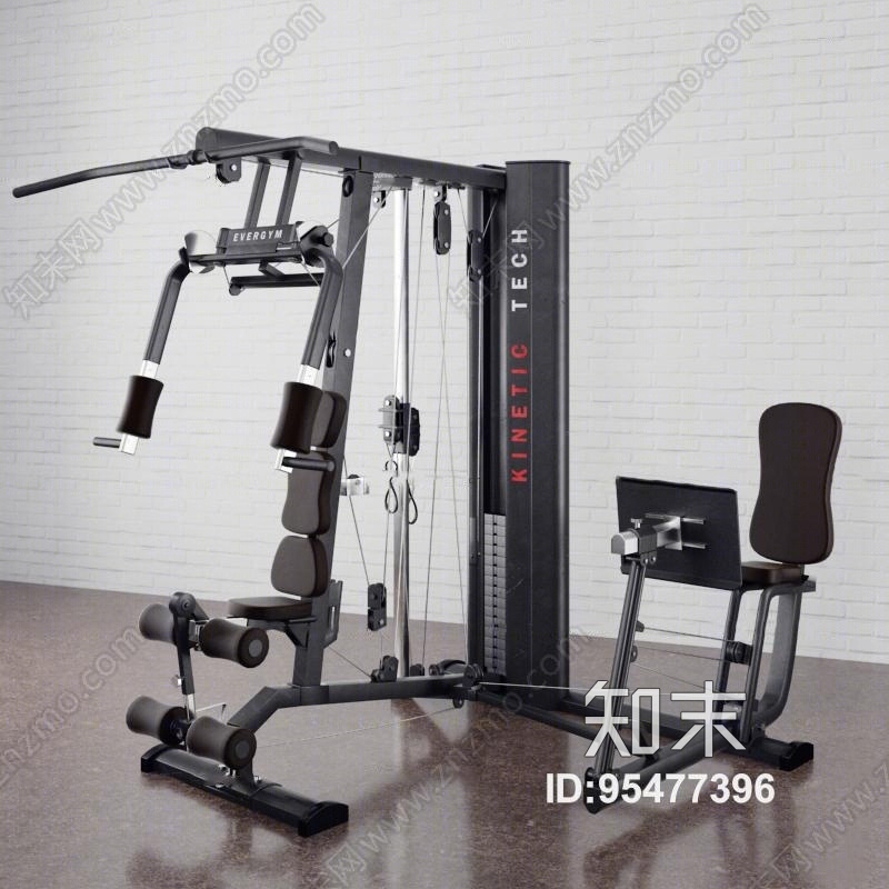 现代健身器材设备3D模型下载【ID:95477396】