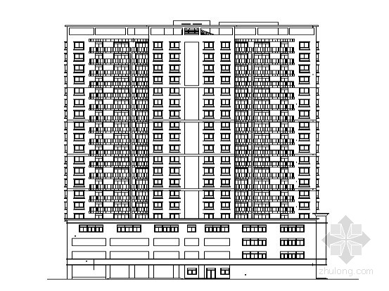 某独栋二十层商住大厦建筑施工图（带电梯）cad施工图下载【ID:167356154】