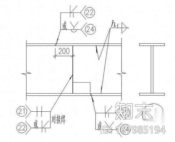 钢梁拼接焊接节点构造详图施工图下载【ID:167985194】