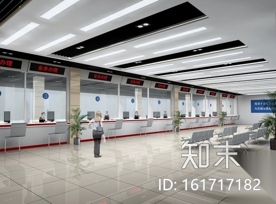 [北京]知名企业现代风格服务大厅室内CAD装修施工图（含...cad施工图下载【ID:161717182】