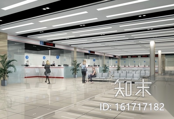 [北京]知名企业现代风格服务大厅室内CAD装修施工图（含...cad施工图下载【ID:161717182】