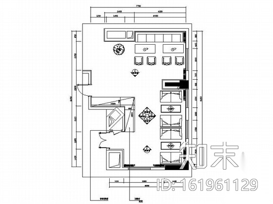 [重庆]四星级现代简约酒店餐厅室内装修施工图cad施工图下载【ID:161961129】