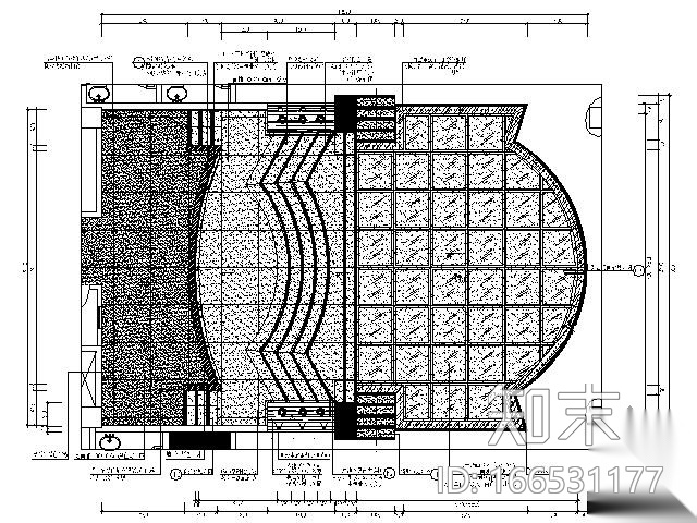 [厦门]豪华夜总会演艺大厅施工图cad施工图下载【ID:166531177】
