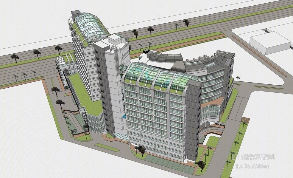 现代医院SU模型下载【ID:36554941】