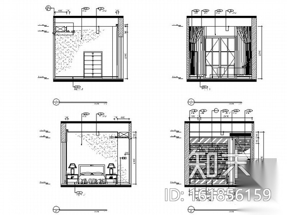 [武汉]三层住宅别墅现代风格室内设计施工图cad施工图下载【ID:161856159】