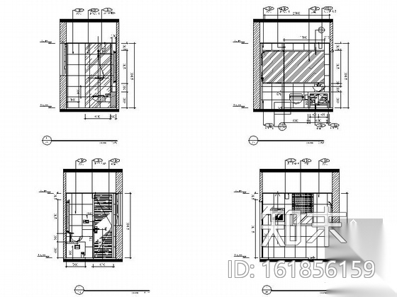 [武汉]三层住宅别墅现代风格室内设计施工图cad施工图下载【ID:161856159】