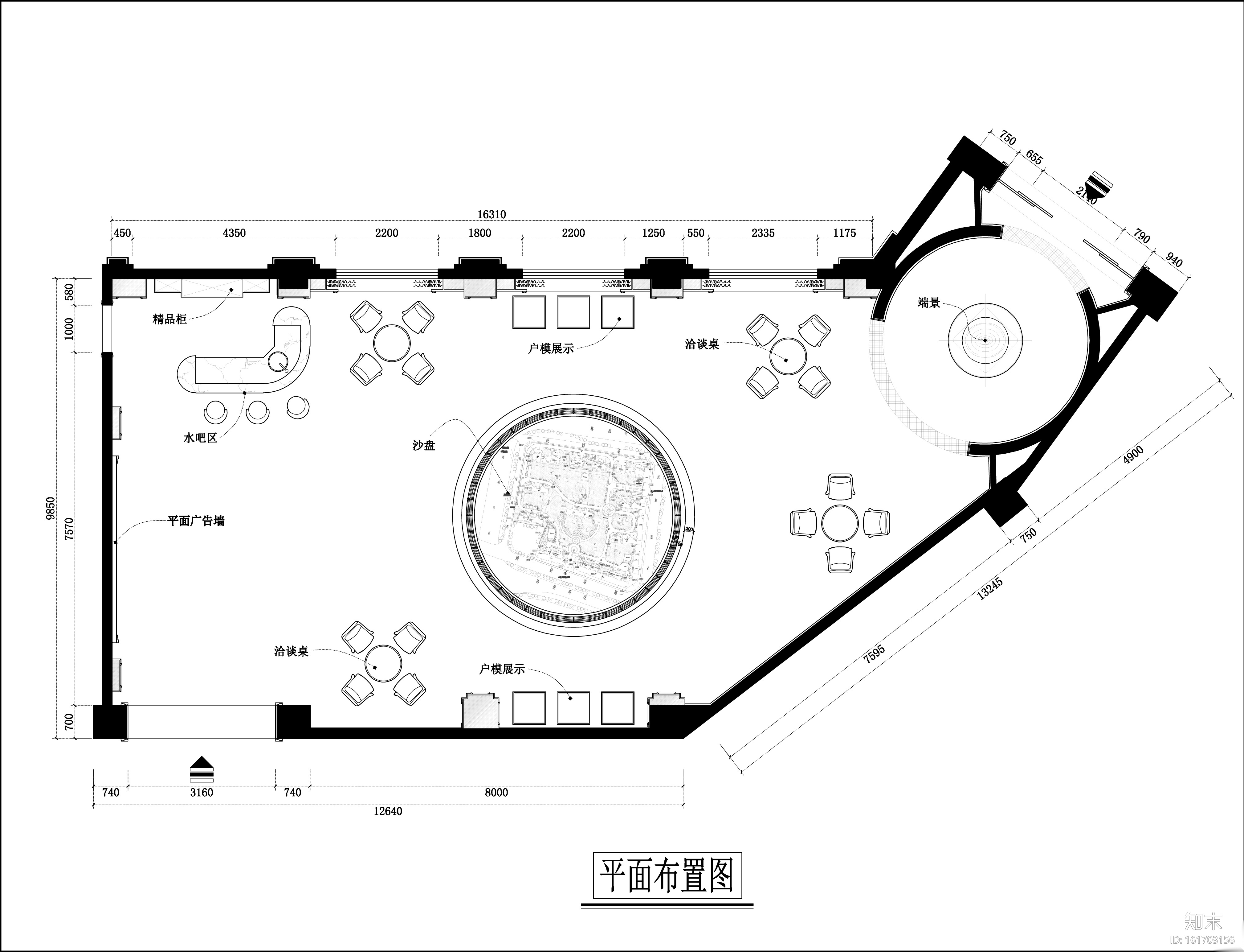 [福州]东方名城第五区售楼部内装施工图cad施工图下载【ID:161703156】