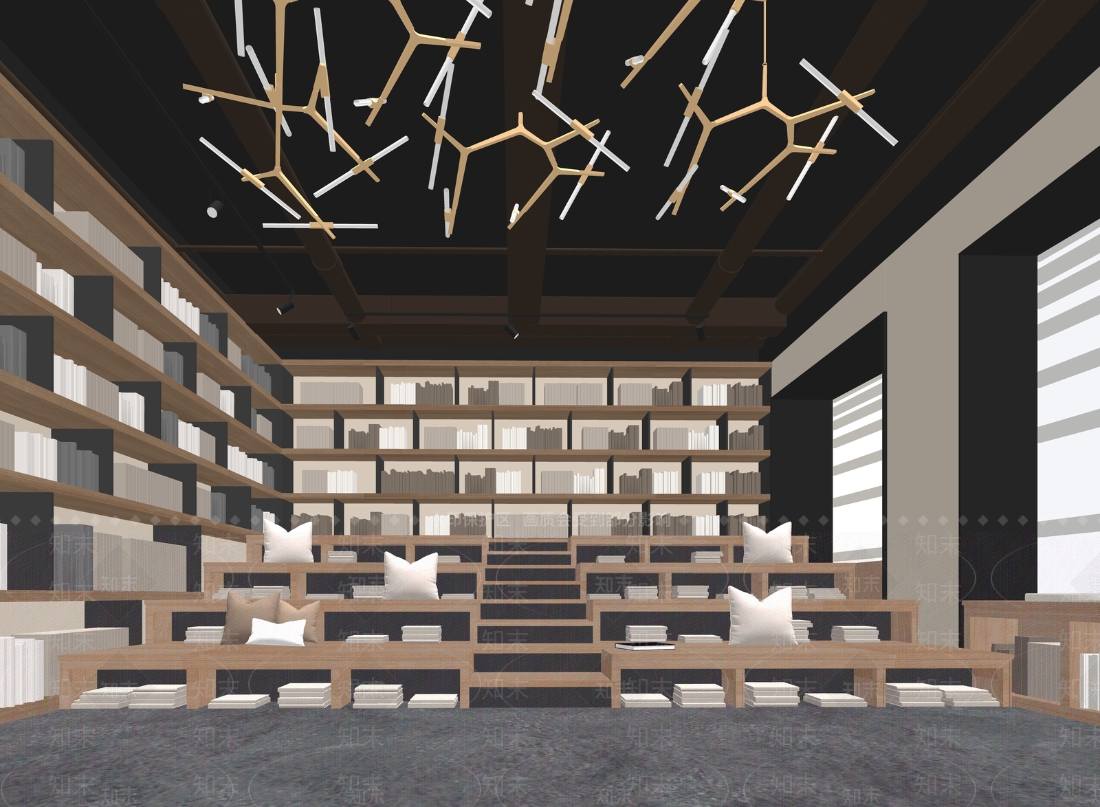 现代书店书吧国外SU模型下载【ID:189431236】