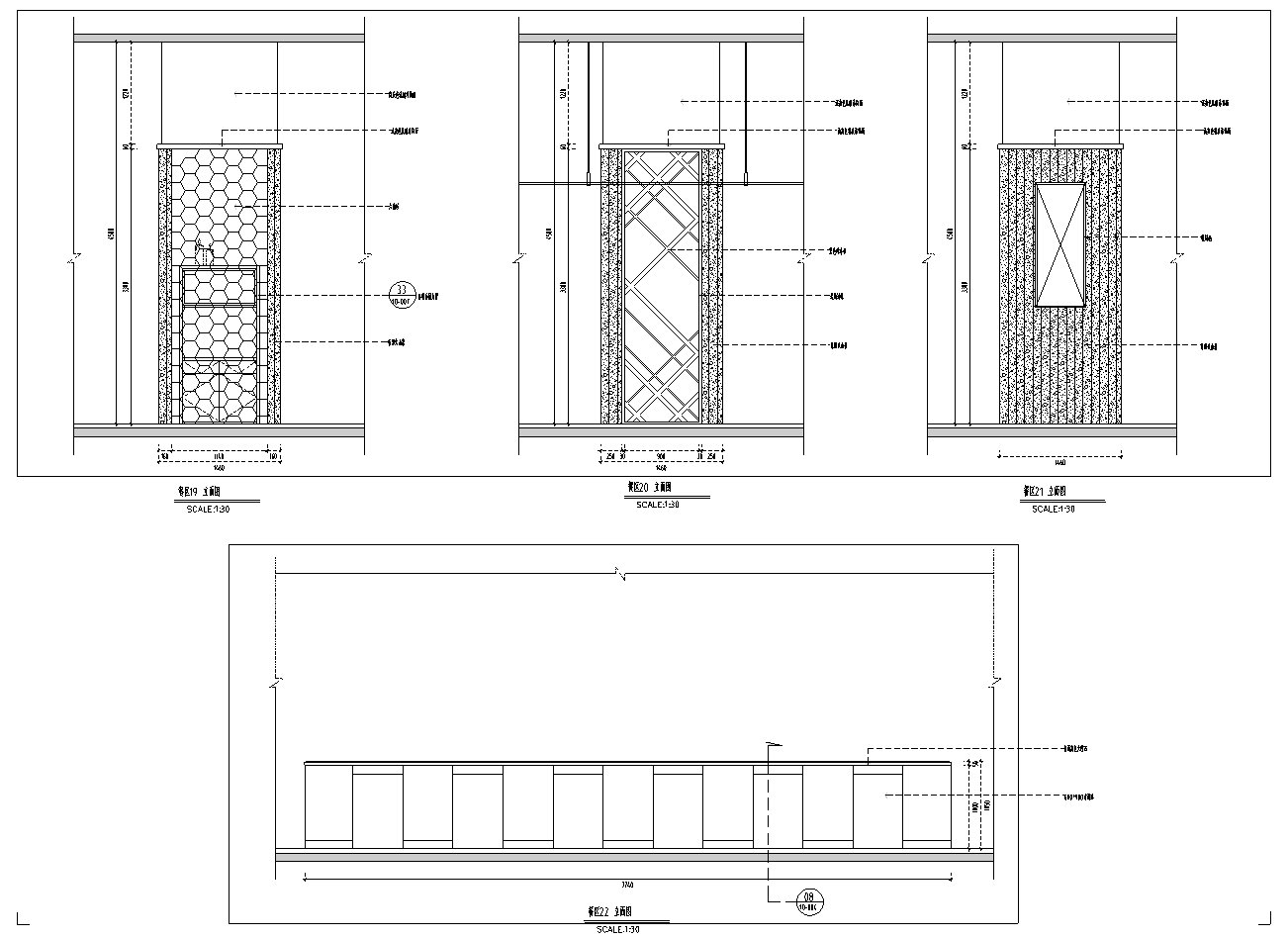 福建泉州新中式餐饮空间施工图cad施工图下载【ID:1131206411】