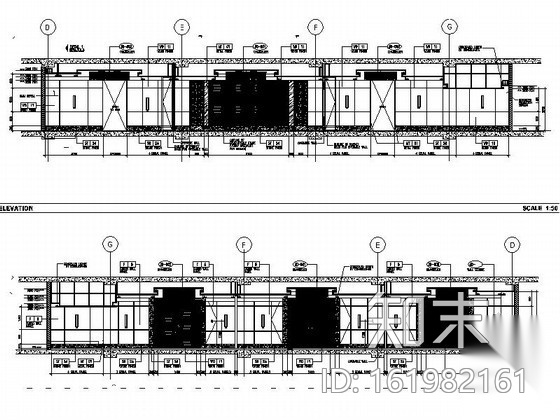 [北京]连锁酒店宴会厅室内装修图cad施工图下载【ID:161982161】