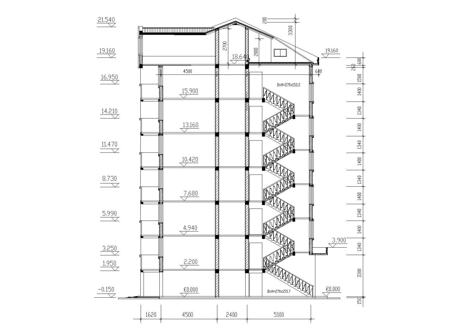 多层舒适三室一厅户型阁楼宿舍楼建筑施工图施工图下载【ID:149860160】