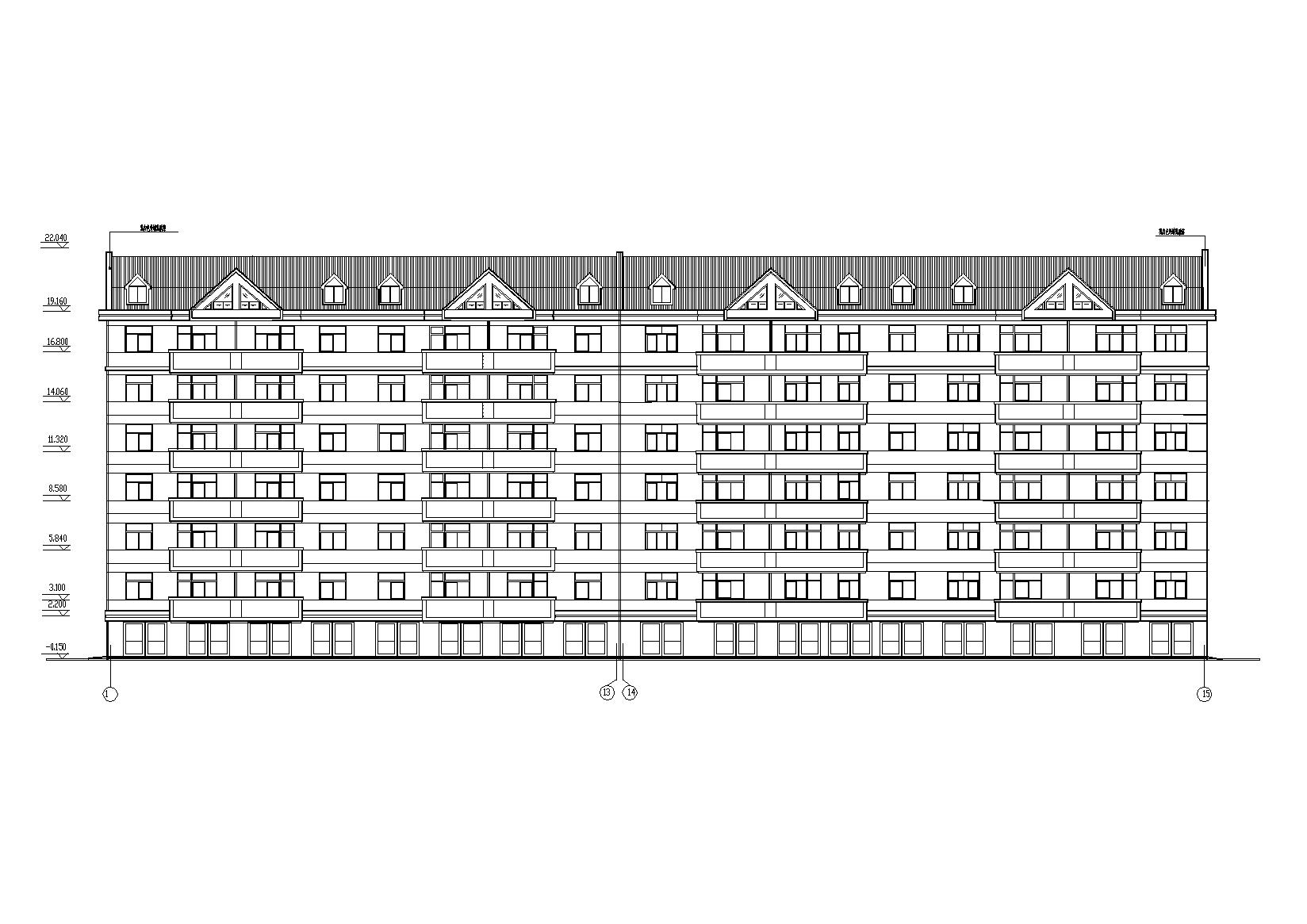 多层舒适三室一厅户型阁楼宿舍楼建筑施工图cad施工图下载【ID:165154125】