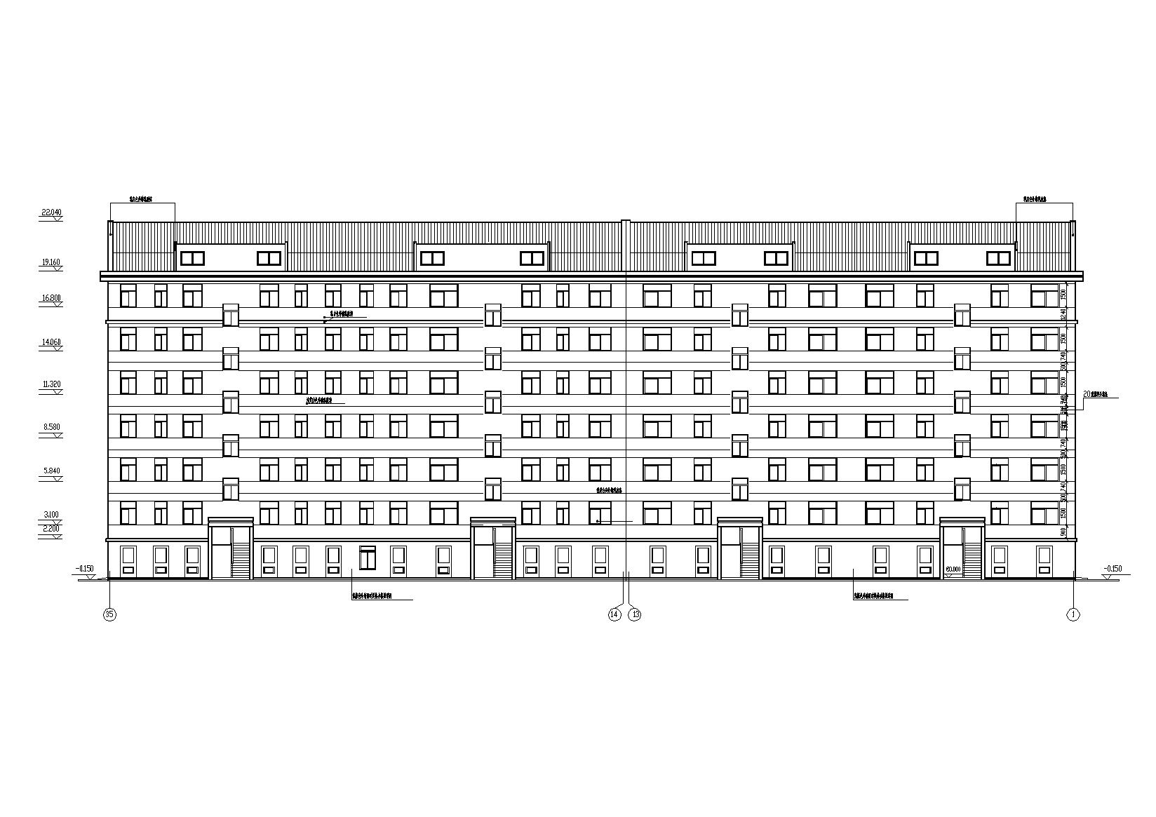 多层舒适三室一厅户型阁楼宿舍楼建筑施工图cad施工图下载【ID:165154125】