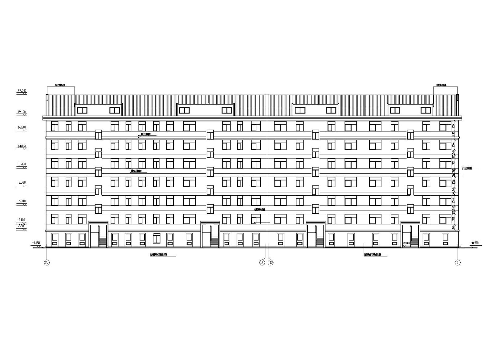 多层舒适三室一厅户型阁楼宿舍楼建筑施工图施工图下载【ID:149860160】