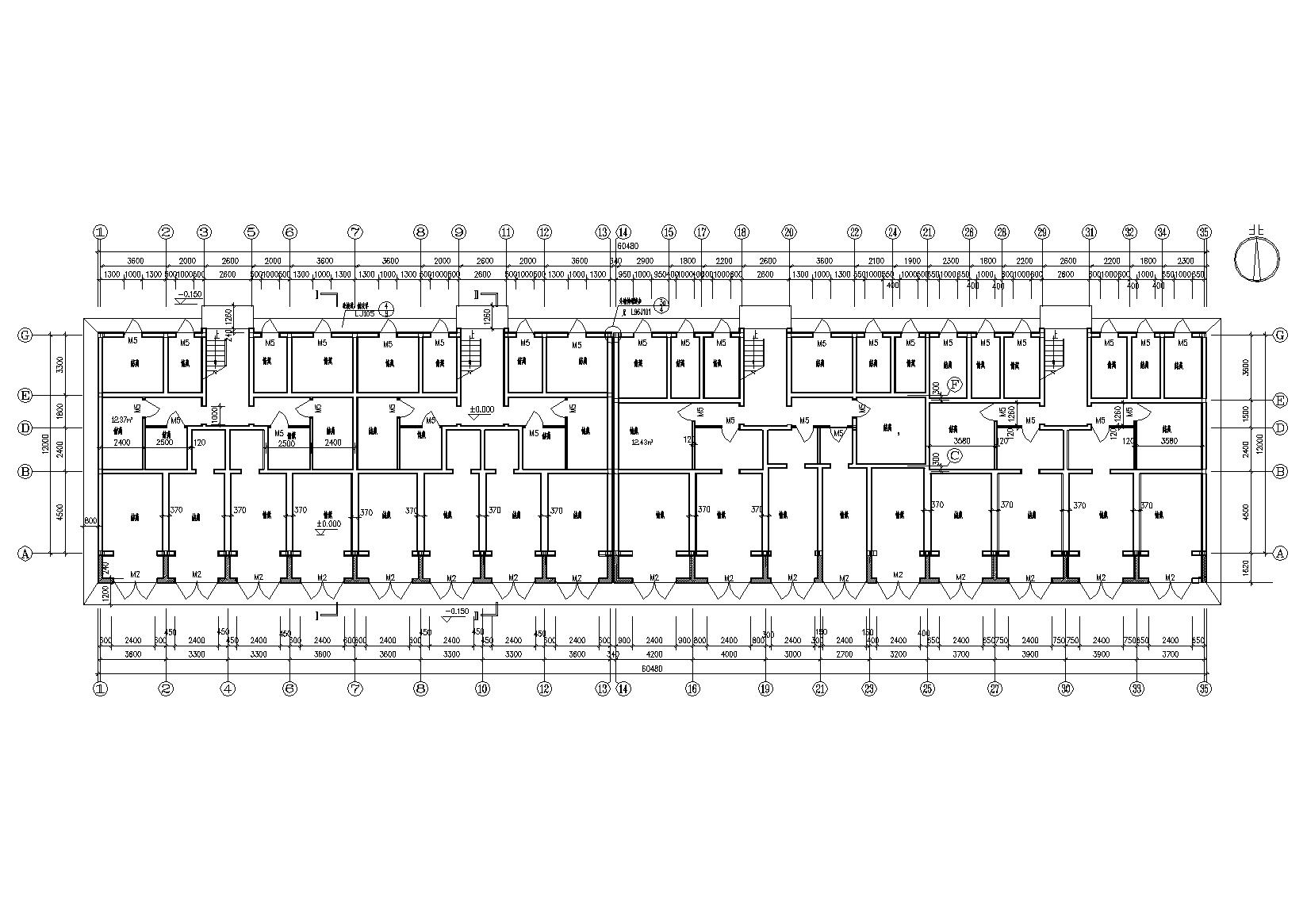 多层舒适三室一厅户型阁楼宿舍楼建筑施工图cad施工图下载【ID:165154125】