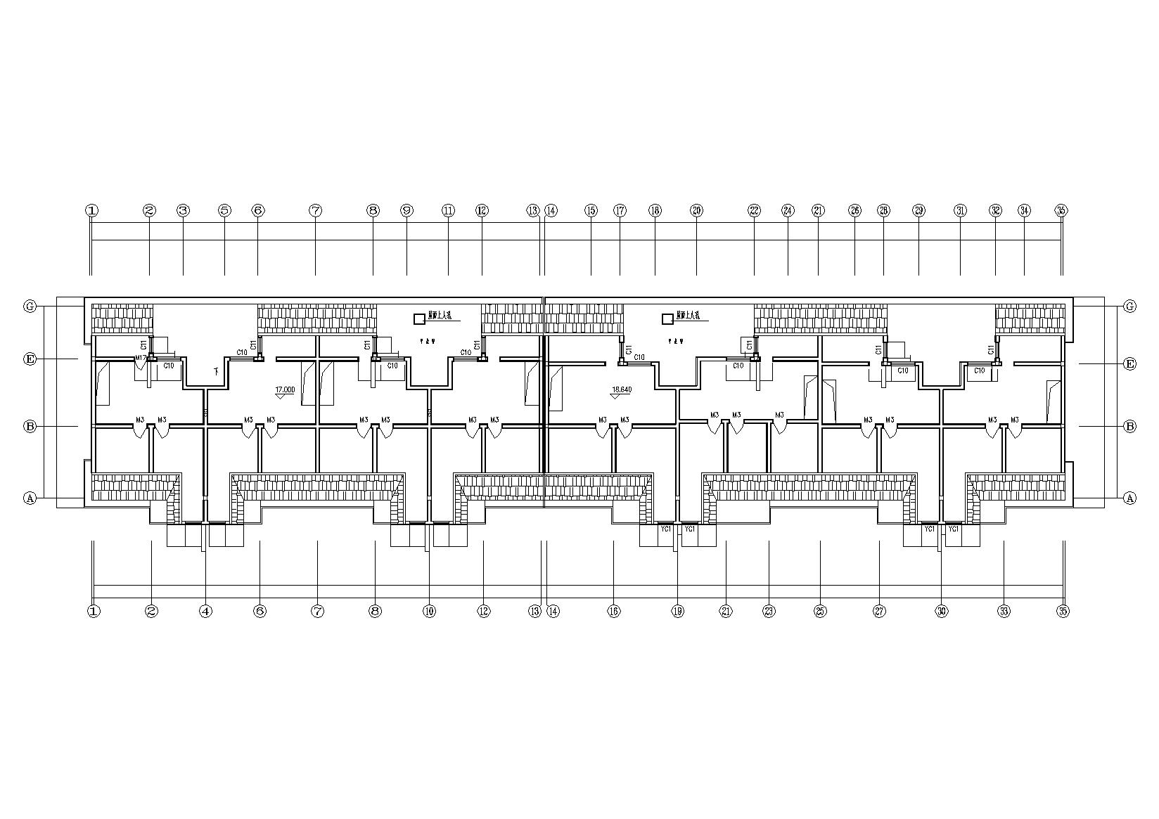 多层舒适三室一厅户型阁楼宿舍楼建筑施工图cad施工图下载【ID:165154125】