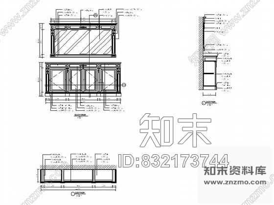 图块/节点奢华欧式餐厅橱柜立面详图施工图下载【ID:832173744】