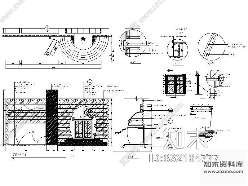 图块/节点酒吧入口外立面详图cad施工图下载【ID:832184777】
