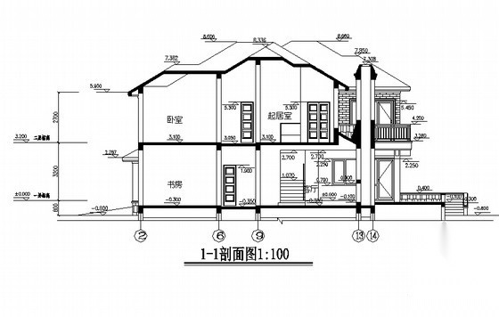 某中式风格二层住宅建筑施工图cad施工图下载【ID:165617113】