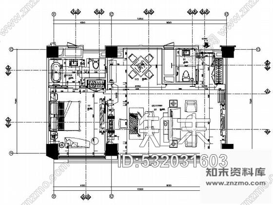 施工图陕西新中式风情酒店三间套房装修施工图含效果施工图下载【ID:532031603】