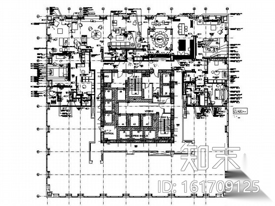 [北京]高档酒店服务式公寓室内装修施工图cad施工图下载【ID:161709125】