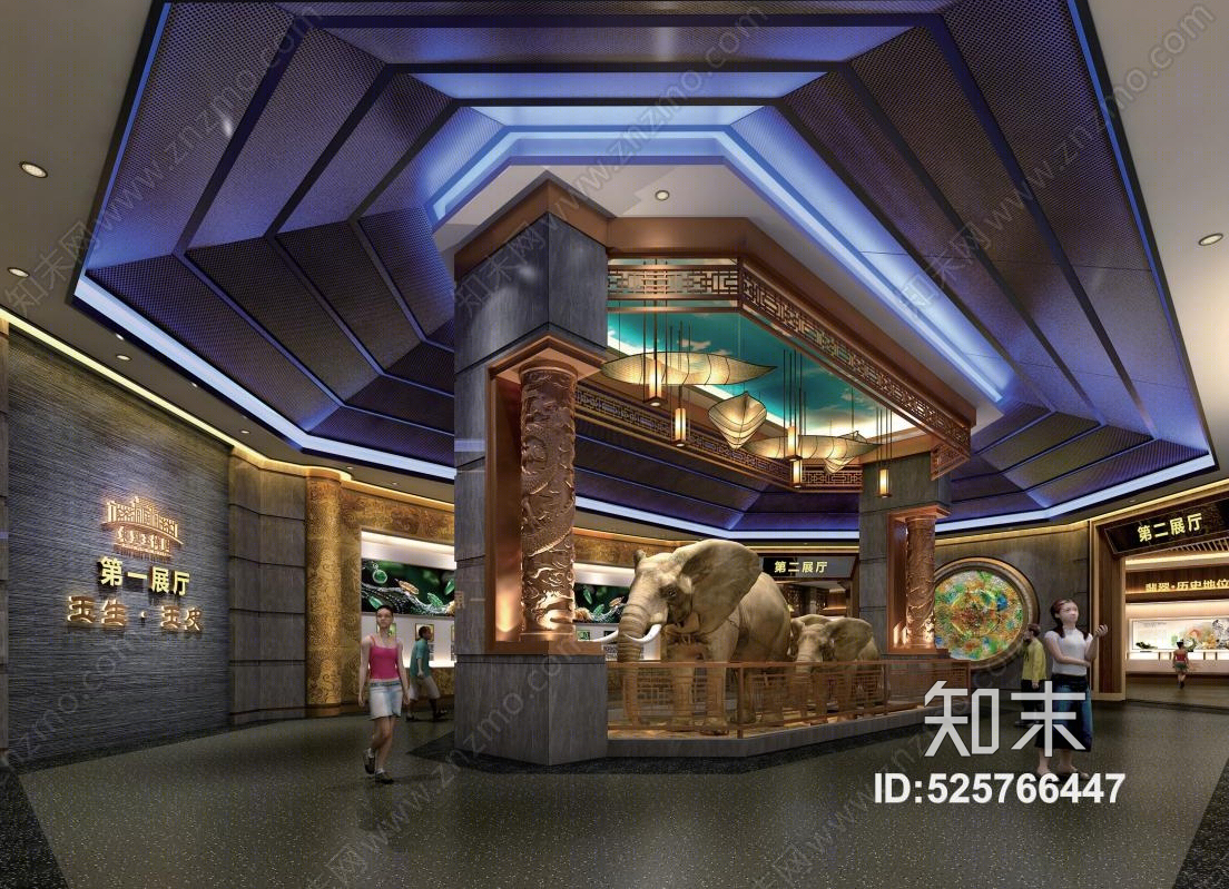 新中式地质博物馆3D模型下载【ID:525766447】