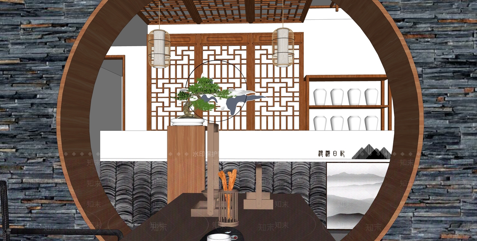 中式汉服文化体验馆SU模型下载【ID:732812692】
