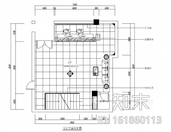 某小型洗浴中心大厅设计图施工图下载【ID:161860113】