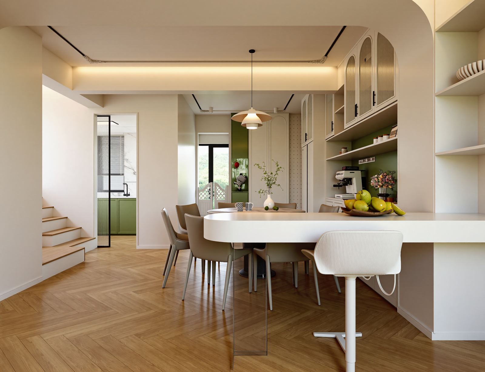 北欧岛台餐厅3D模型下载【ID:1215114397】