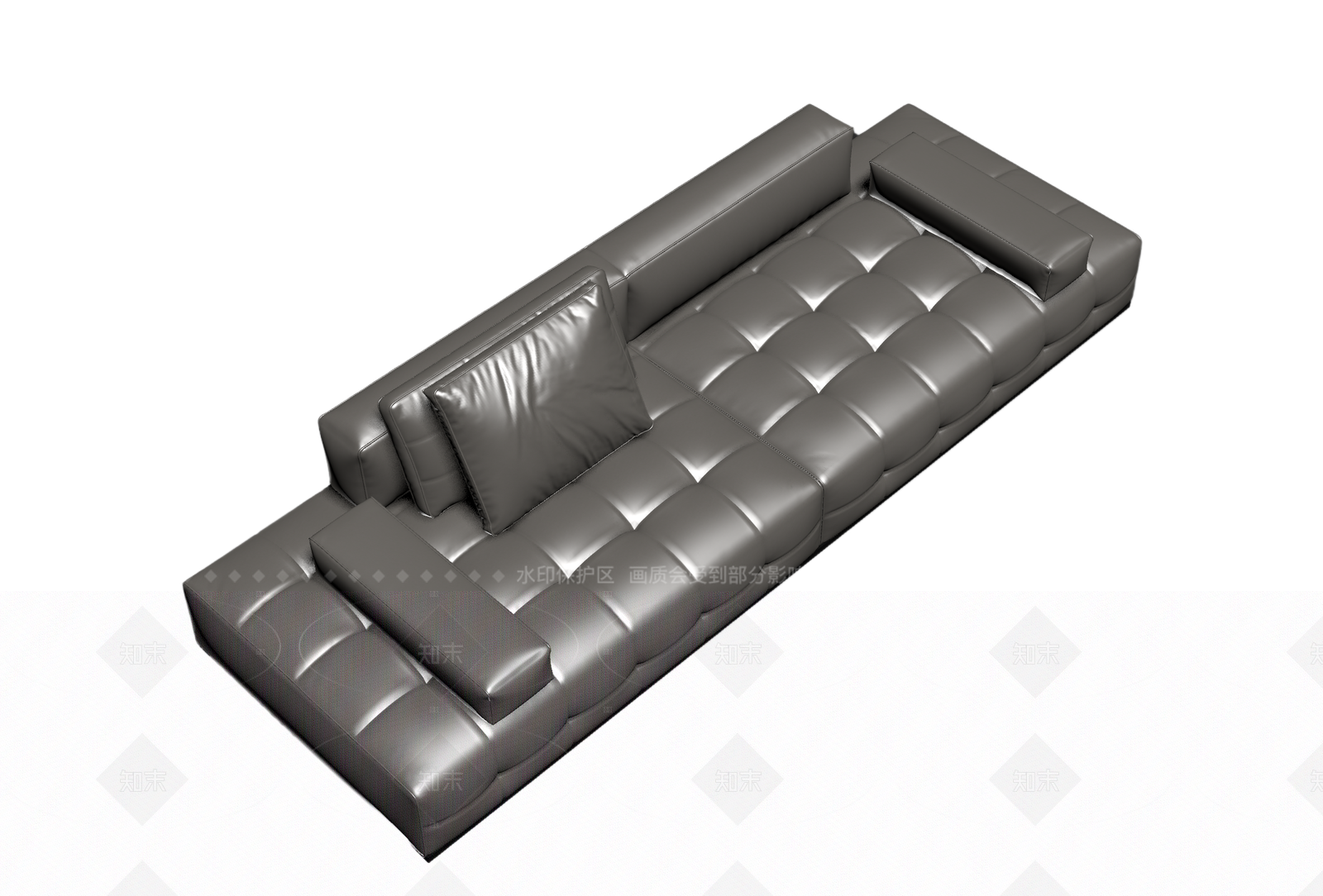 现代皮质沙发3D模型下载【ID:1205544077】