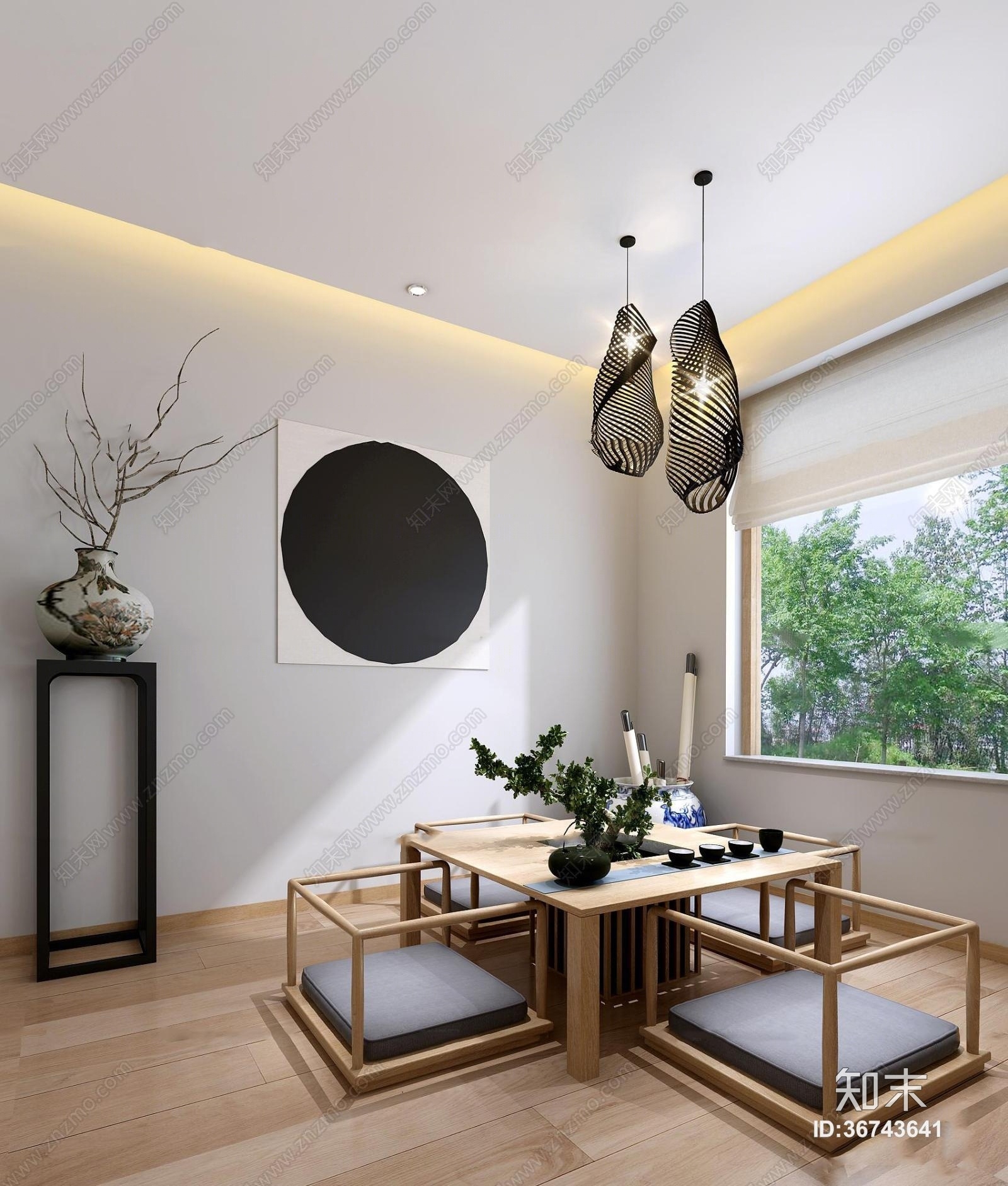 日式茶室3D模型下载【ID:36743641】