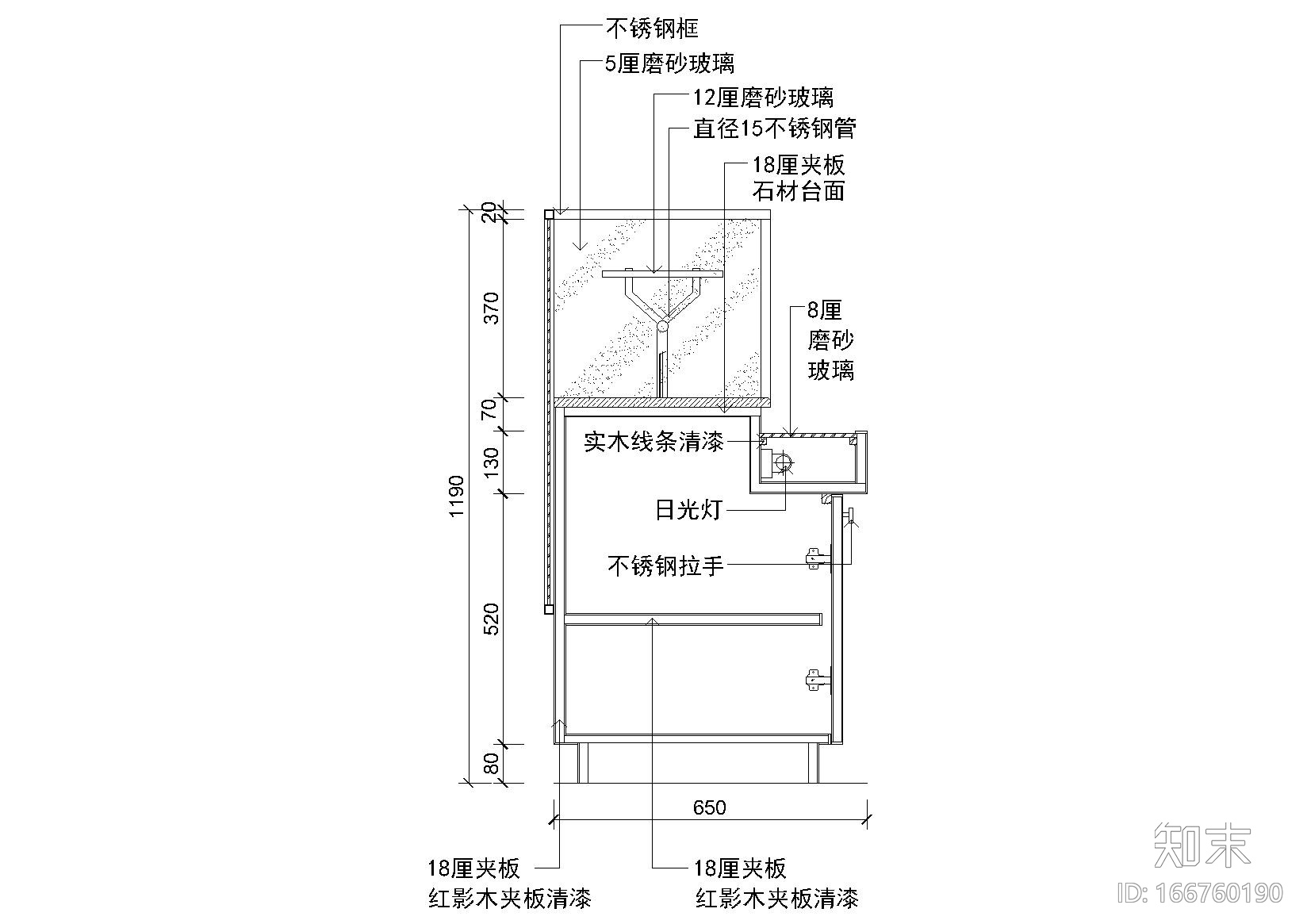 室内5套茶水台节点大样剖面详图施工图下载【ID:166760190】