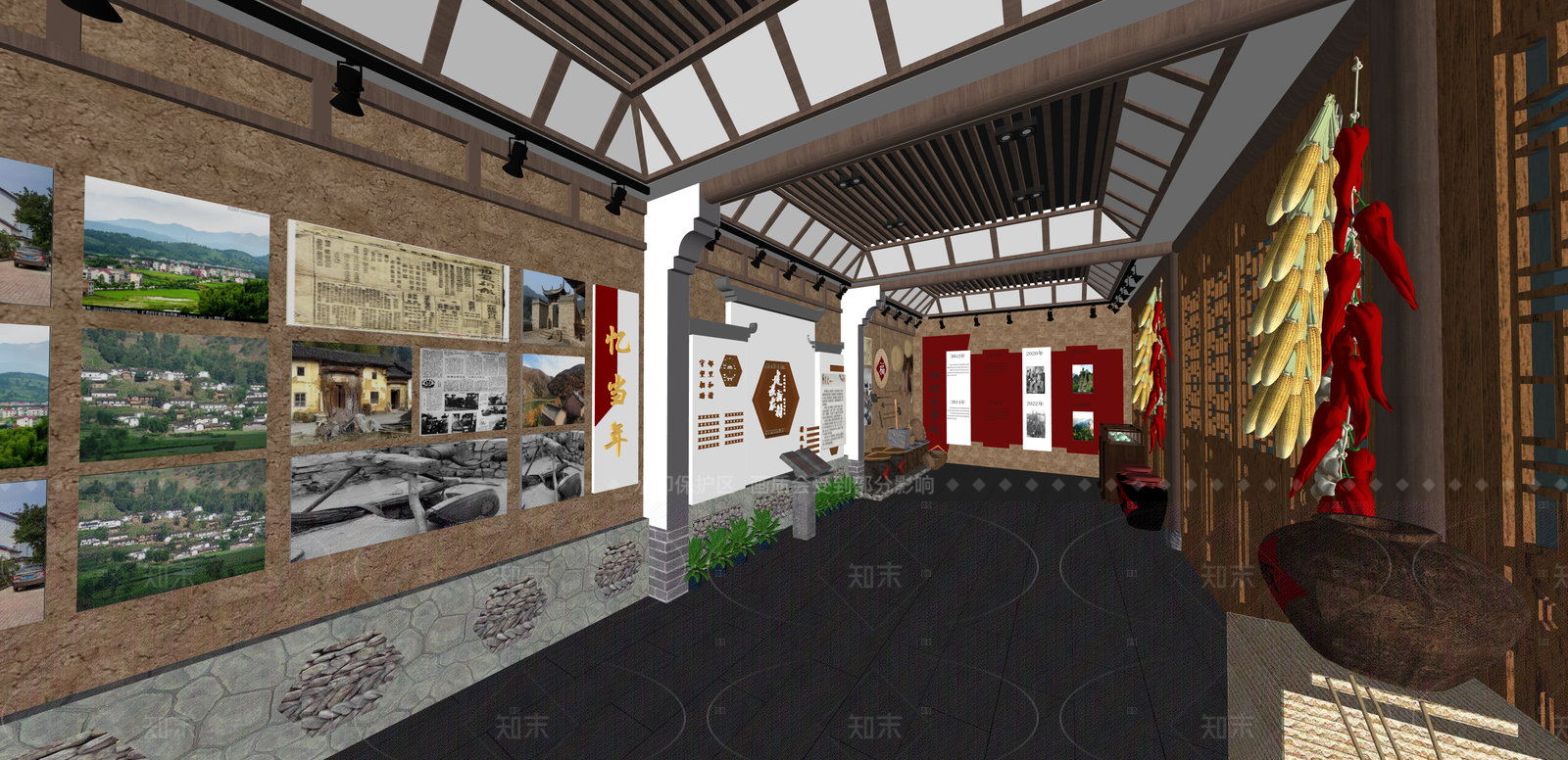 新中式其他文化空间SU模型下载【ID:1215936986】