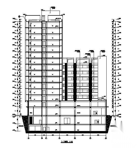 [北京]某十五层大学生公寓建筑设计施工图(带人防工程)cad施工图下载【ID:165136107】