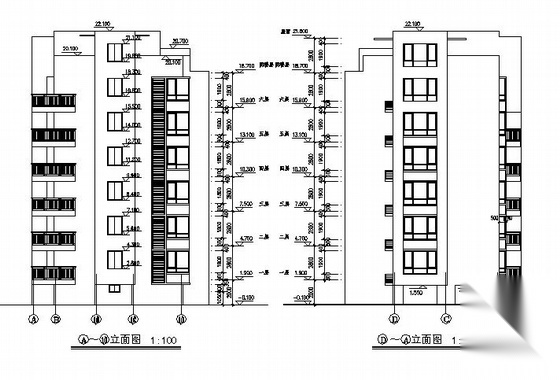 某六层住宅商住楼建筑施工图cad施工图下载【ID:165394148】