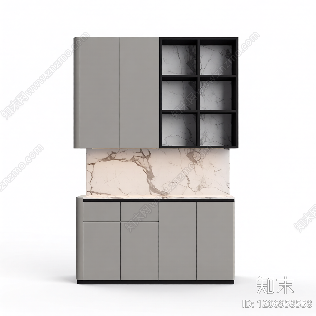 黑白灰石材装饰构件3D模型下载【ID:1206953558】