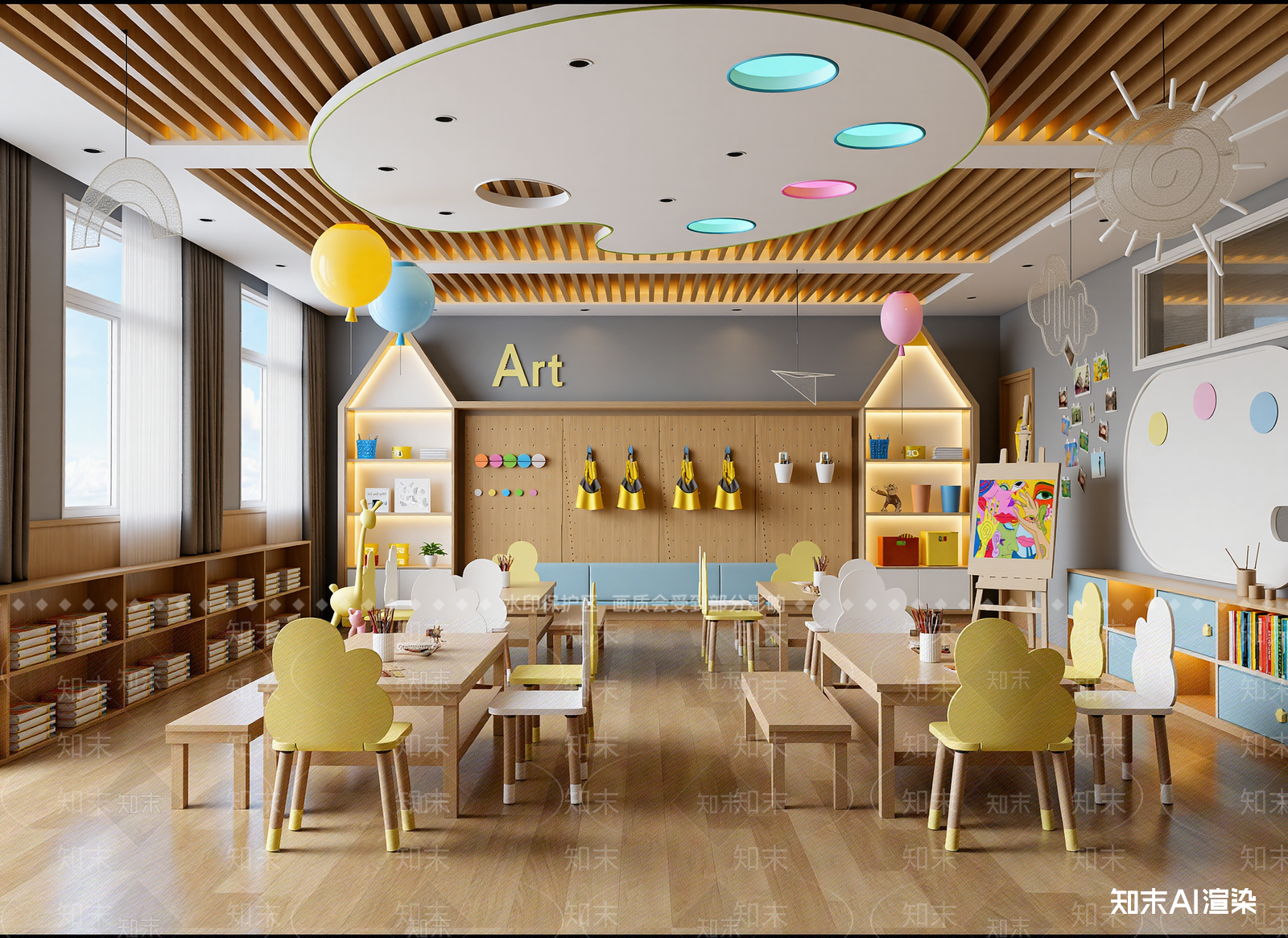 现代教室3D模型下载【ID:1214054946】