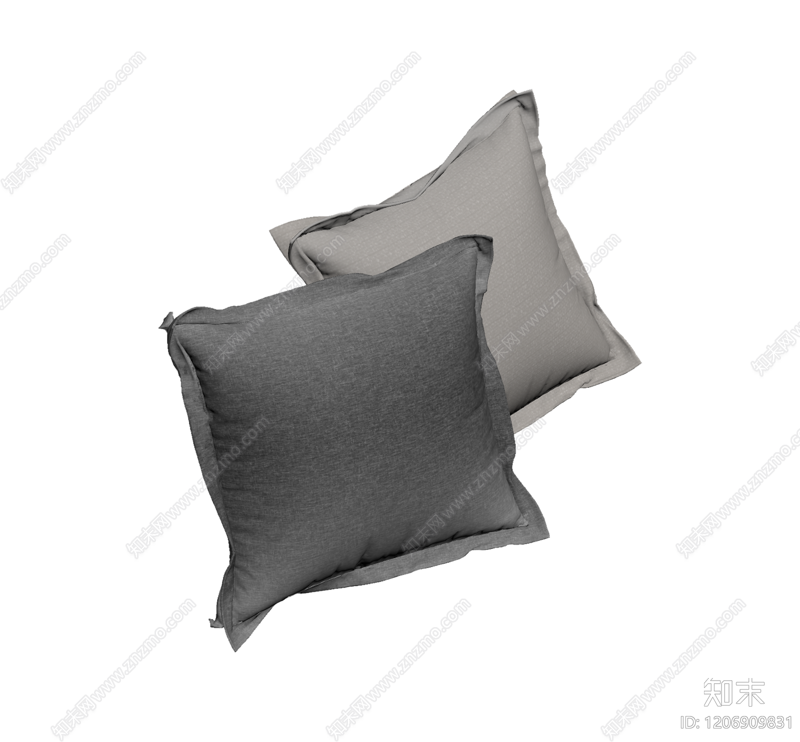 双抱枕装饰组件3D模型下载【ID:1206909831】