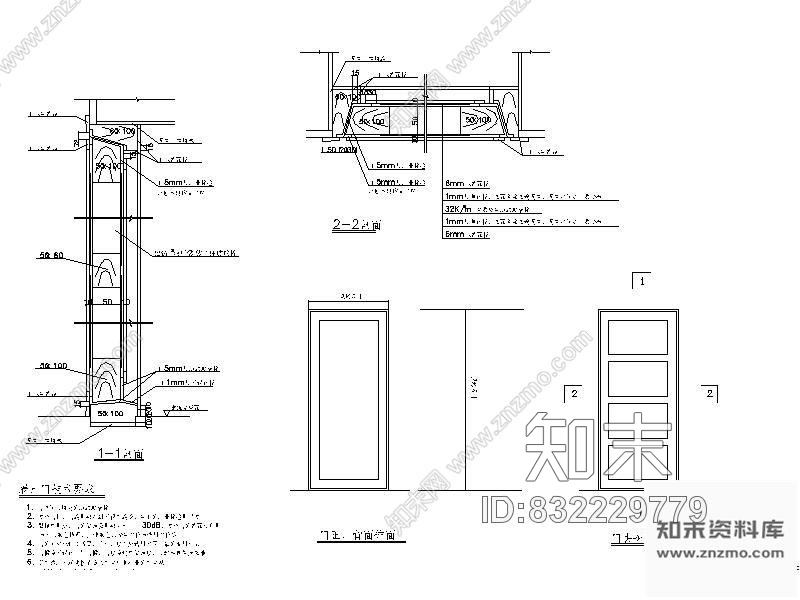 图块/节点隔声门详图cad施工图下载【ID:832229779】