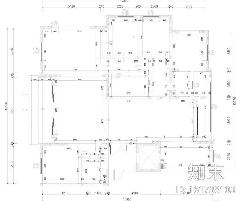 [江苏]常州国宾一号245㎡简约美式住宅设计施工图及效果...cad施工图下载【ID:161738103】