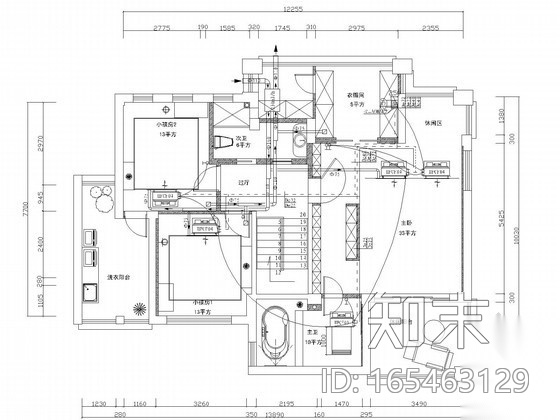 小型别墅暖通空调系统设计施工图（地源热泵）施工图下载【ID:165463129】