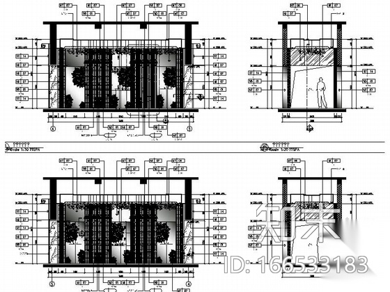 [西安]风格独特四星级酒店SPA区装修设计施工图（含效果...cad施工图下载【ID:166533183】