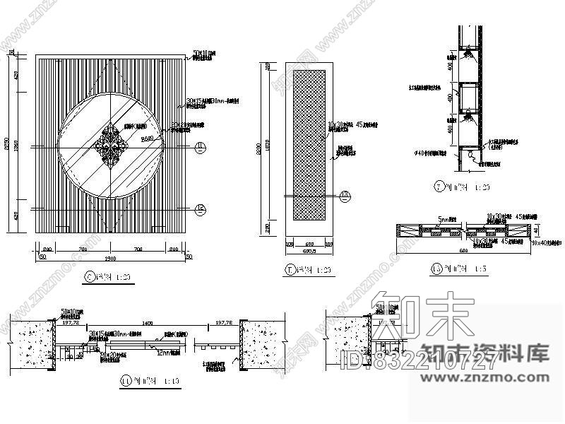 图块/节点美容院装饰墙详图cad施工图下载【ID:832210727】