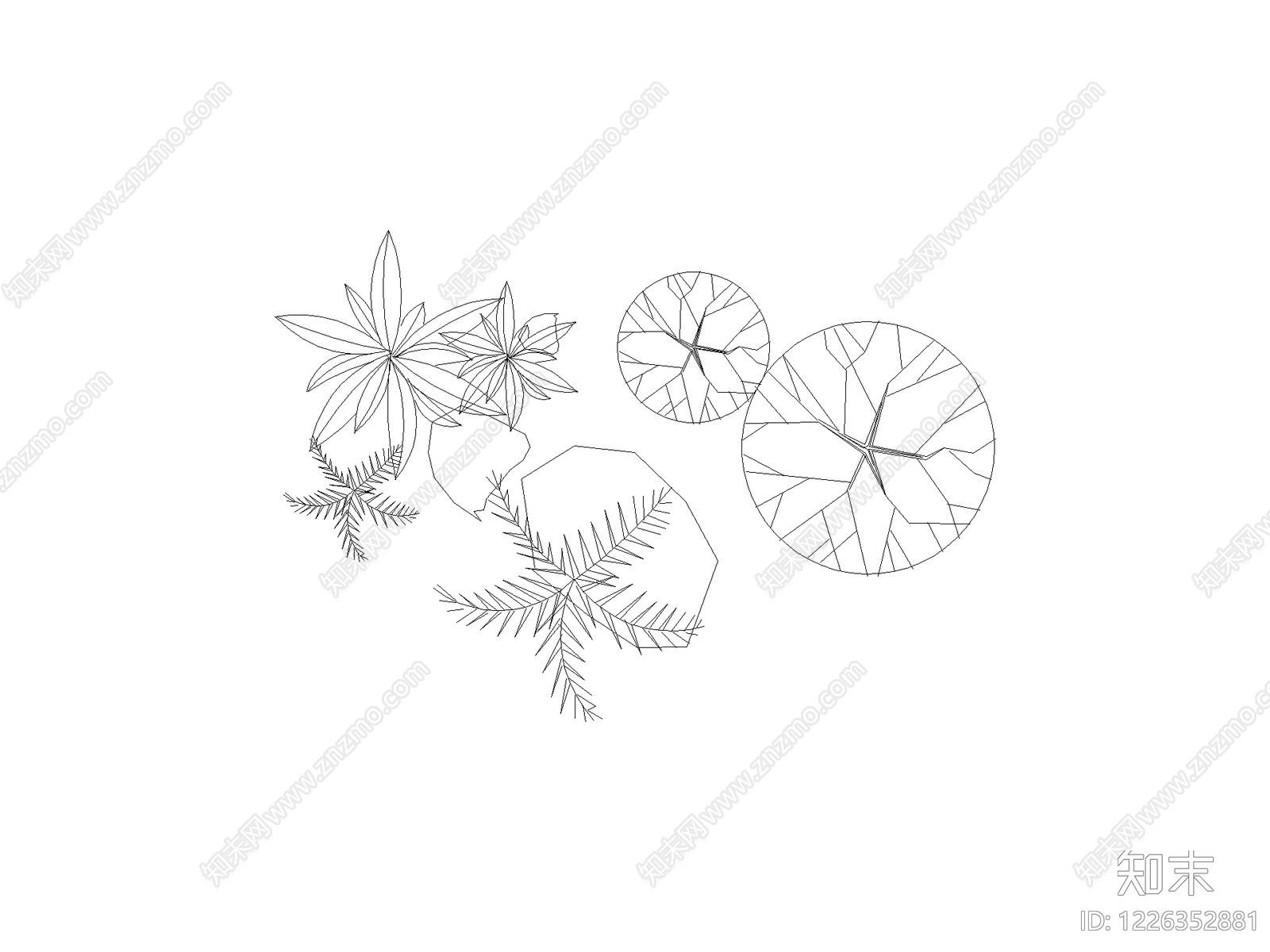 现代灌木种植CAD图纸