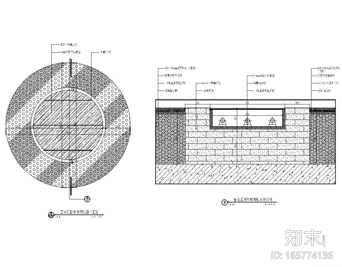 圆形玻璃地面大样施工图下载【ID:165774136】