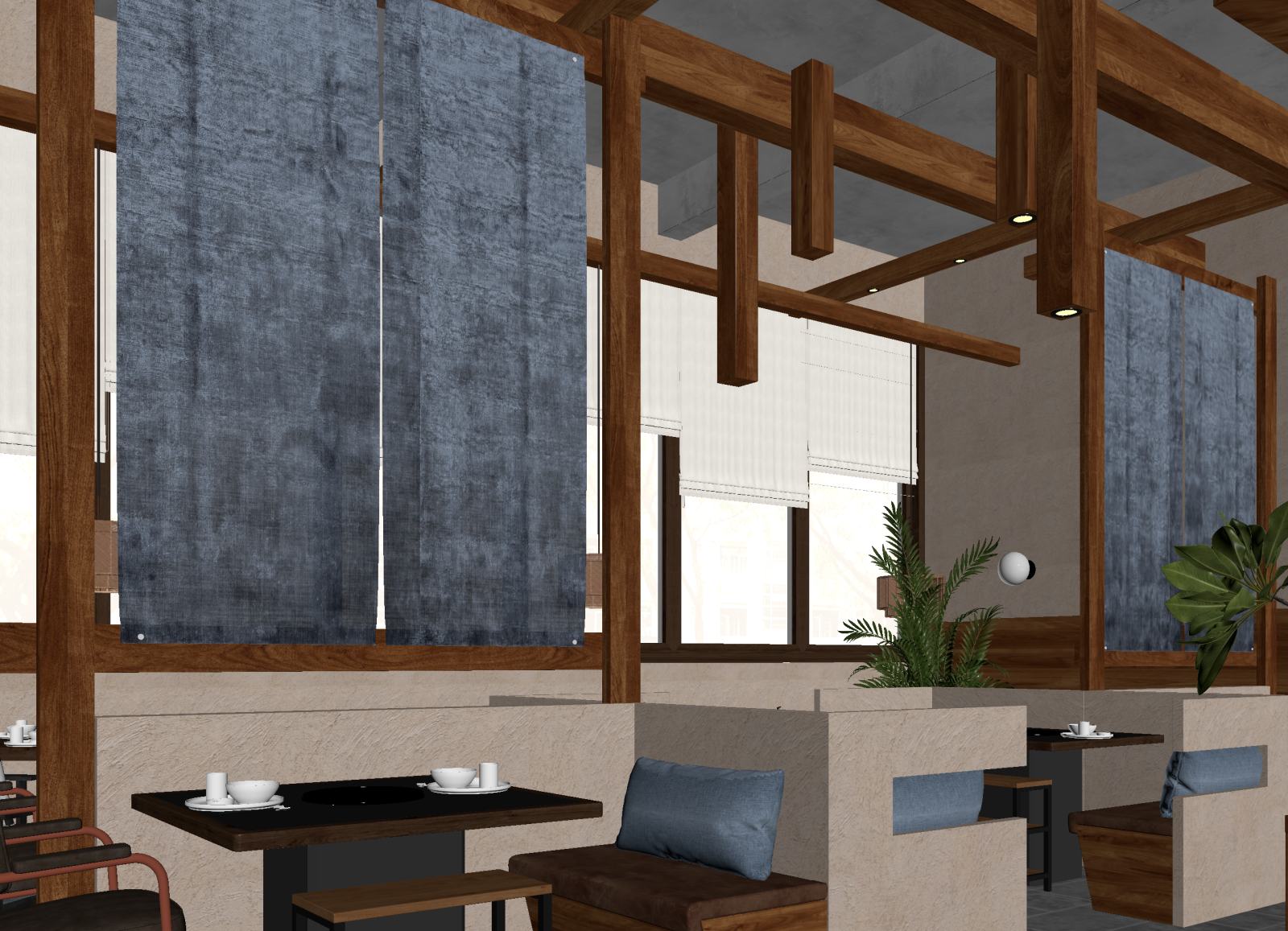 侘寂咖啡厅3D模型下载【ID:1215134552】
